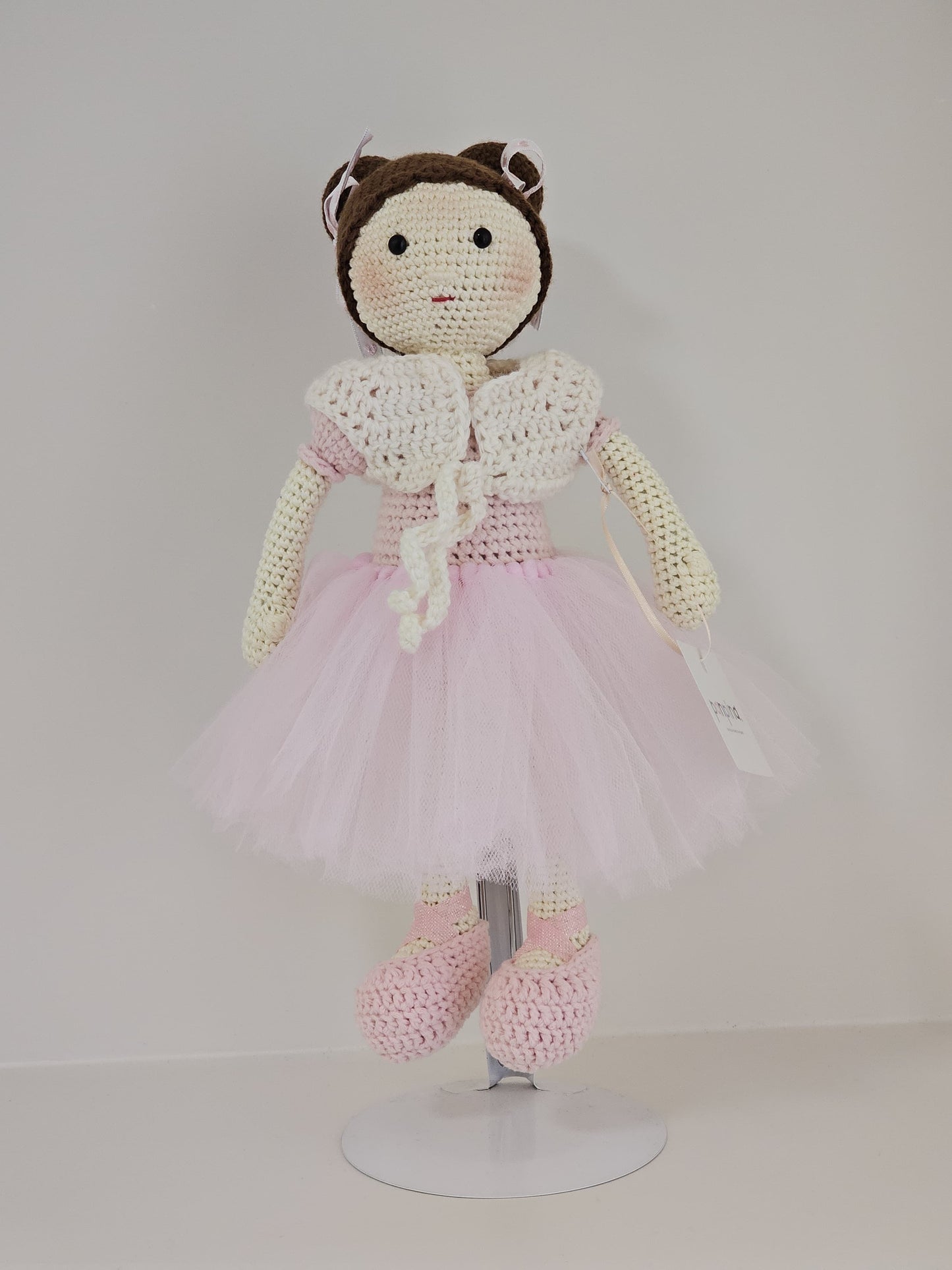 Muñequita tejida - bailarina rosa