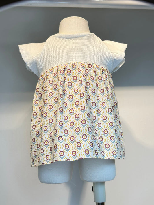 Vestido estampado combinado