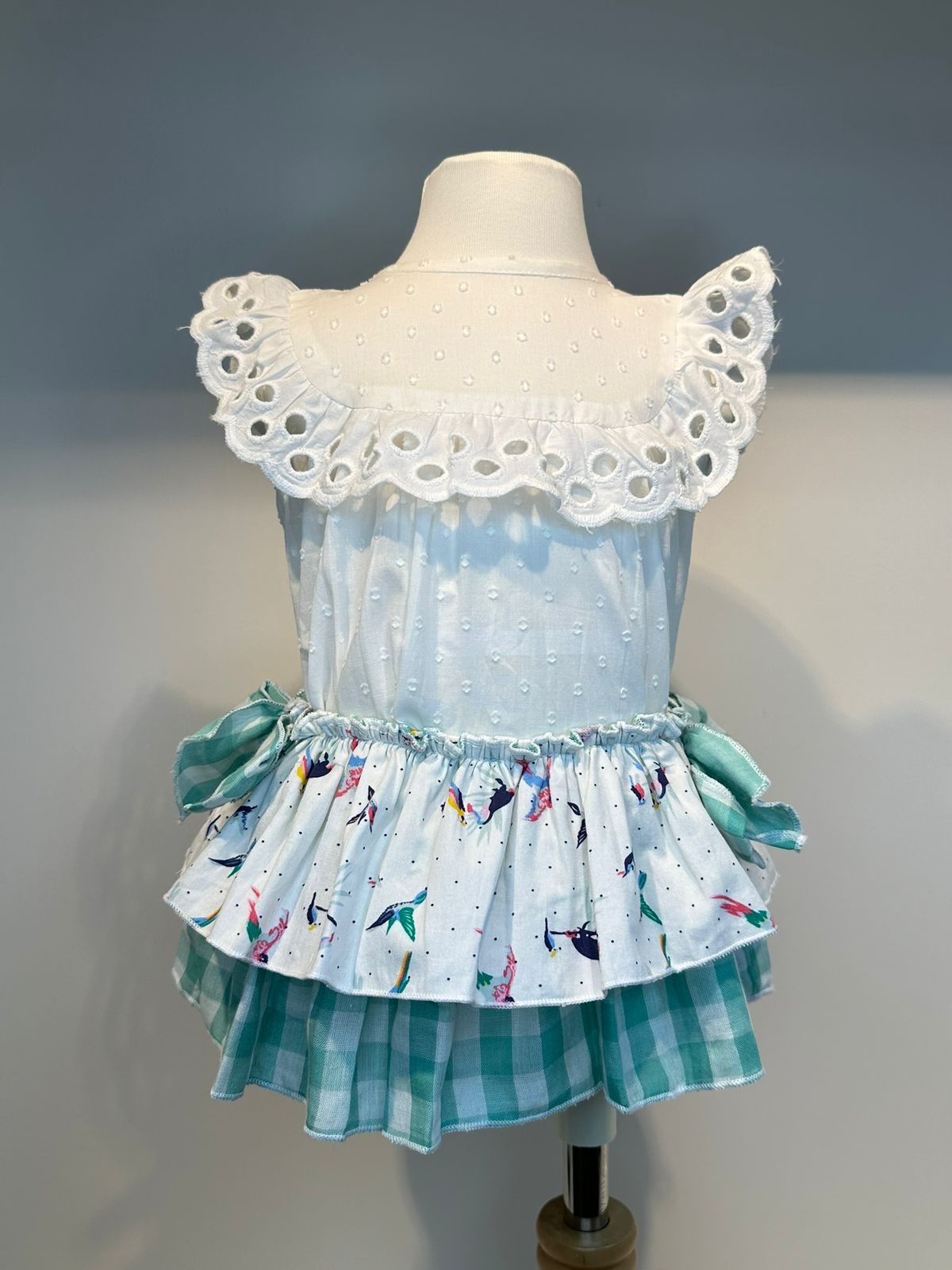 Braga falda vichy verde