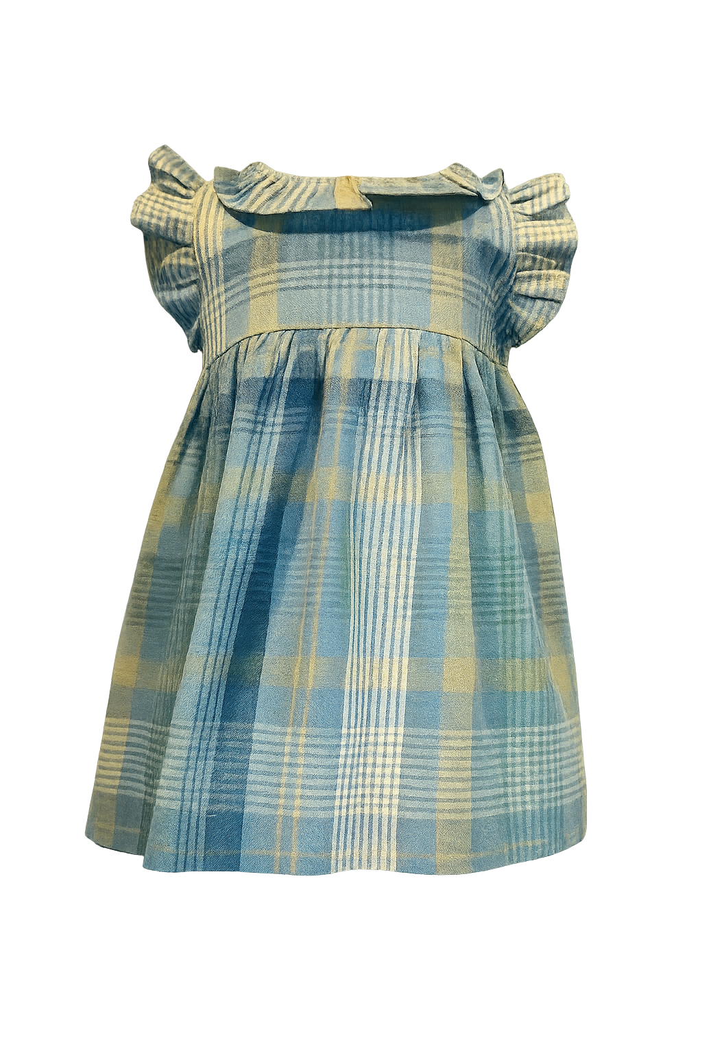 Vestido cuadros verde y azul