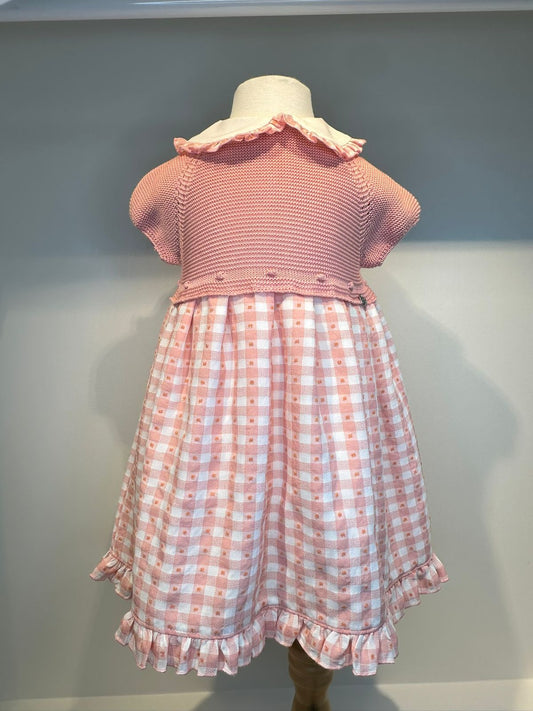 Vestido Plumeti cuadros rosas