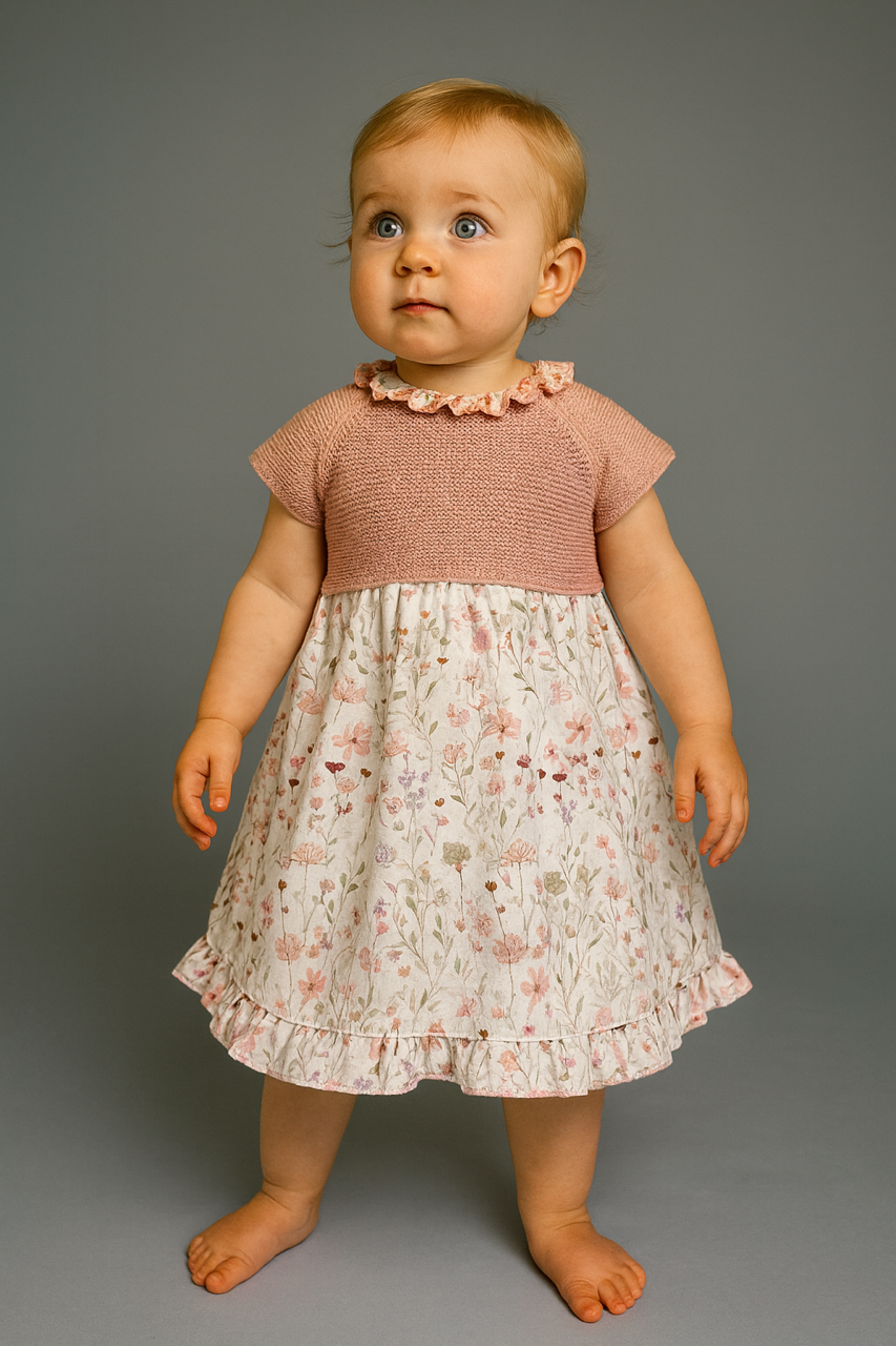 Vestido flores tejido