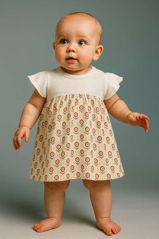 Vestido estampado combinado