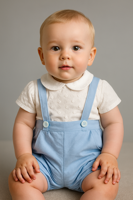 Conjunto blanco y ranita azul