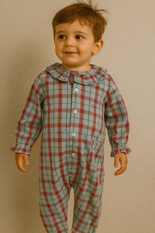 Pijama verde de cuadros