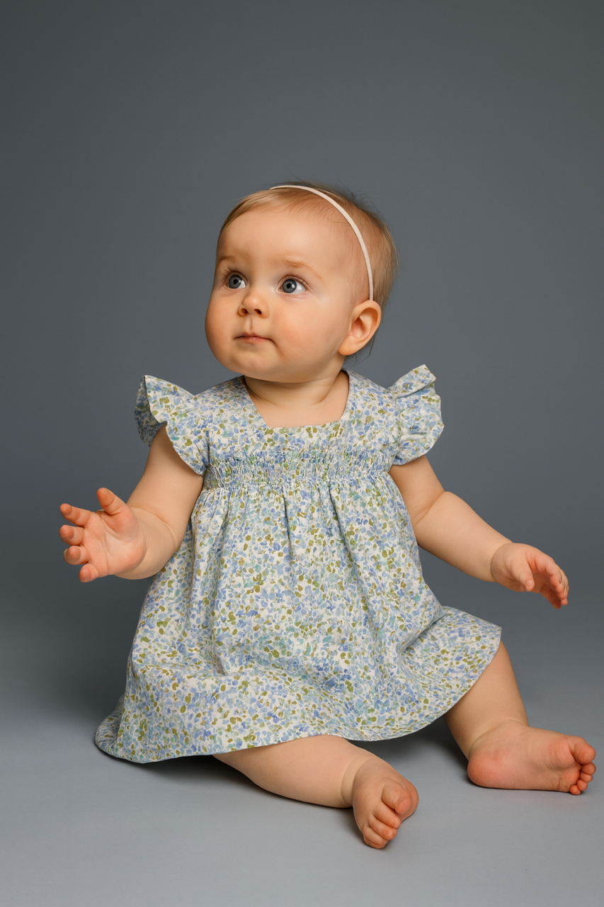 Vestido Jesusin Flor chiq azul