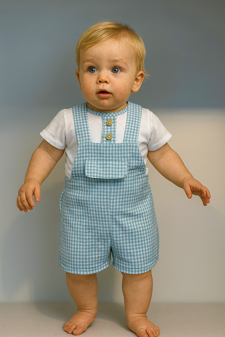 Conjunto ranita cuadros pequeños v