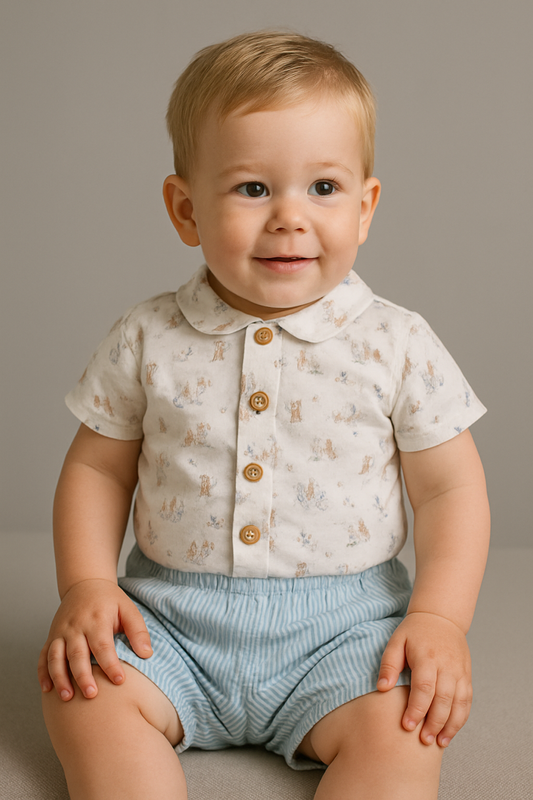 Conjunto animalitos y rayas