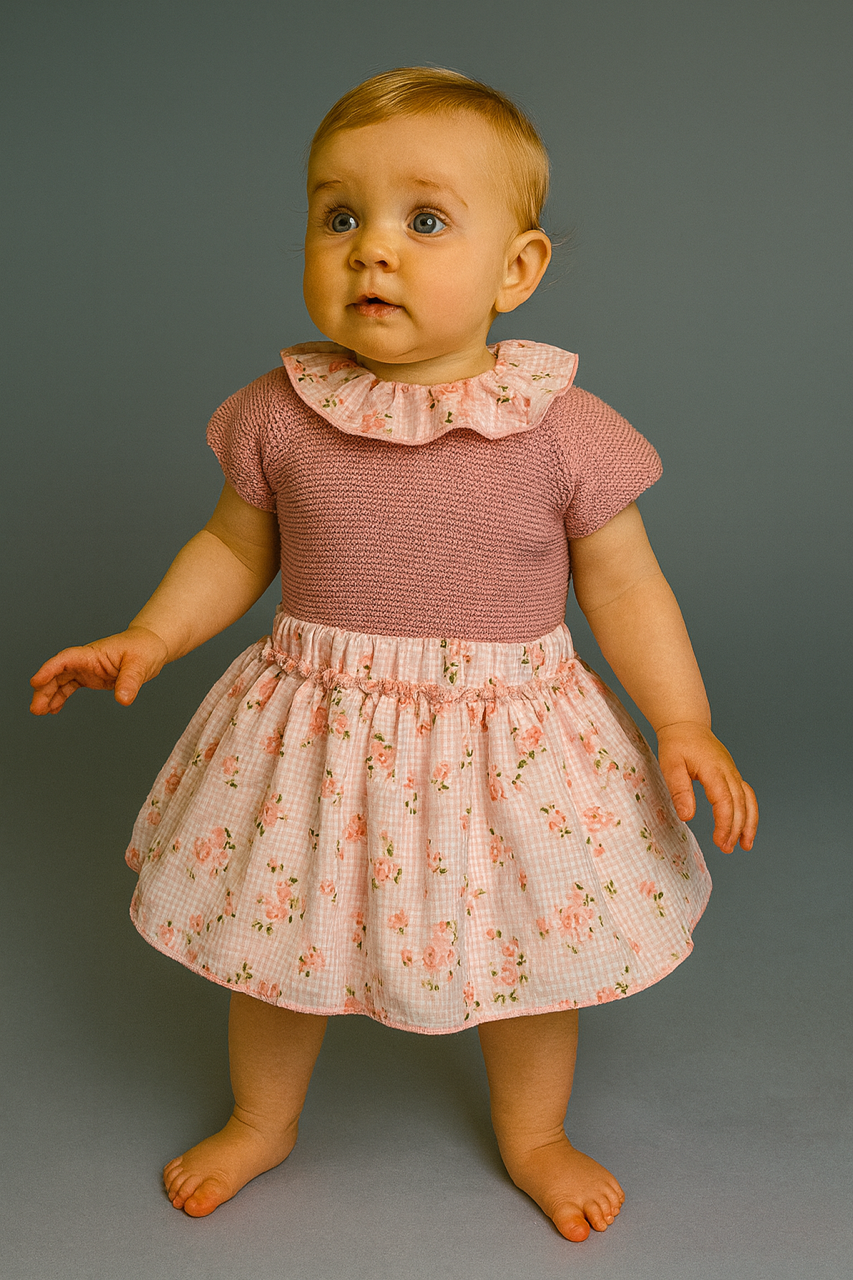 Set falda cuadros empolvado