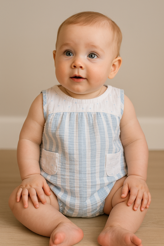 Bombacho rayas punto azul