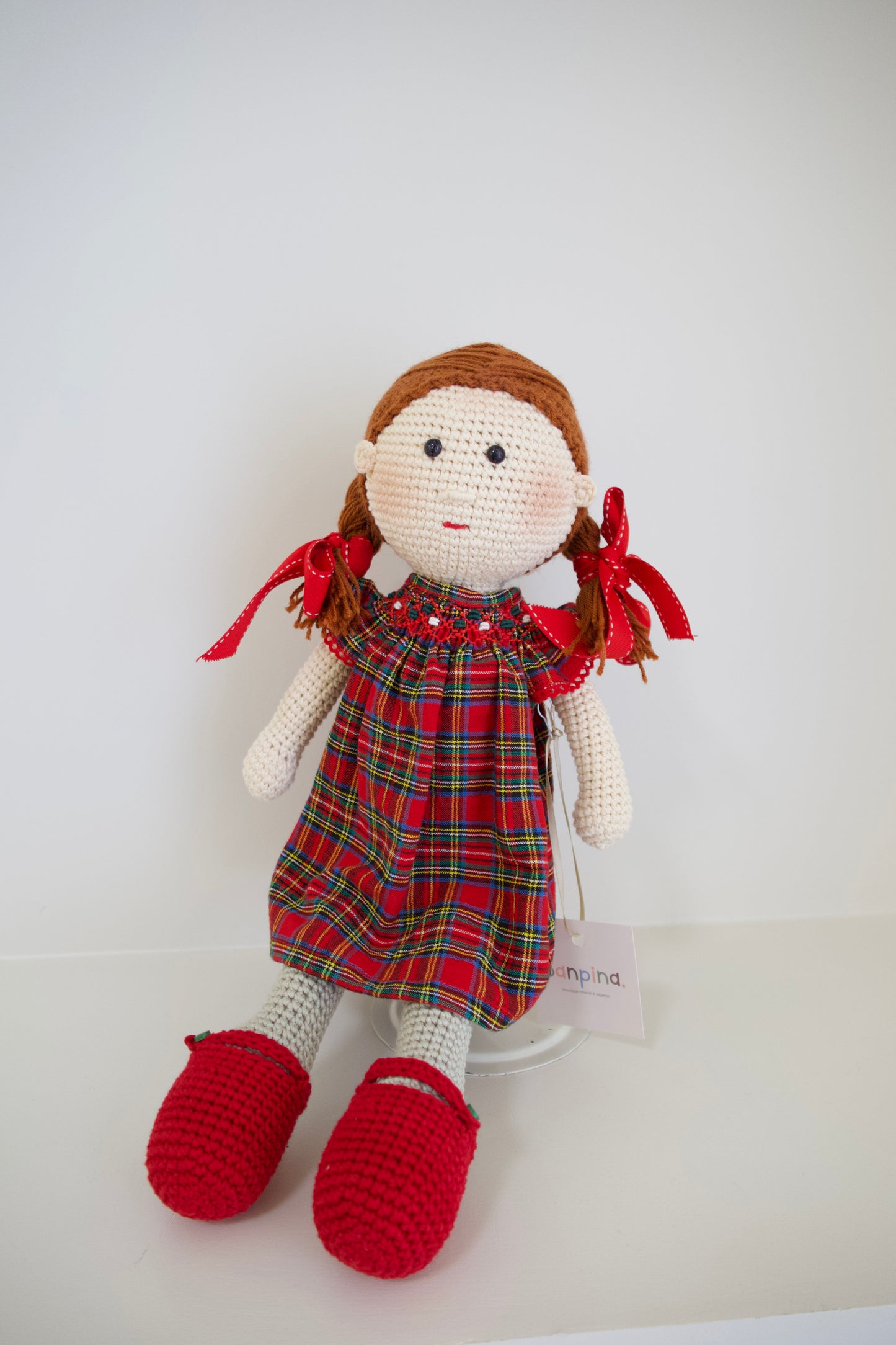 Muñequita tejida - vestido navideño