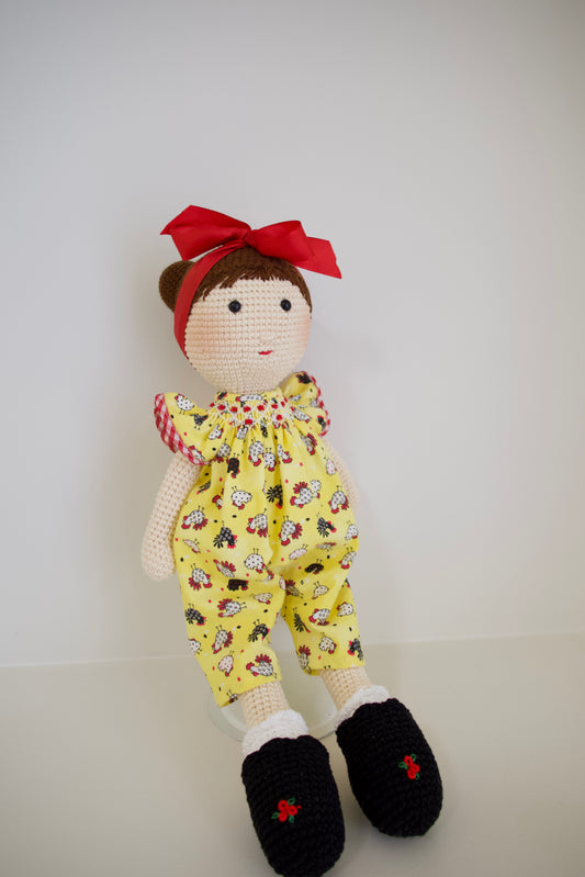 Muñequita tejida - set amarillo